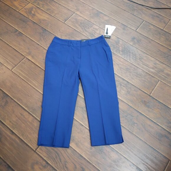 NWT Rafaella | Women's Curvy Fit Slim Leg Crop Ankle Pant Blue | Size 8 - Picture 2 of 11